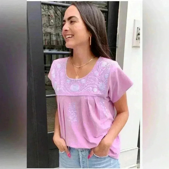 NWOT BUDDY LOVE ANNISTON EMBROIDERED TOP - VIOLET S - Picture 2 of 12